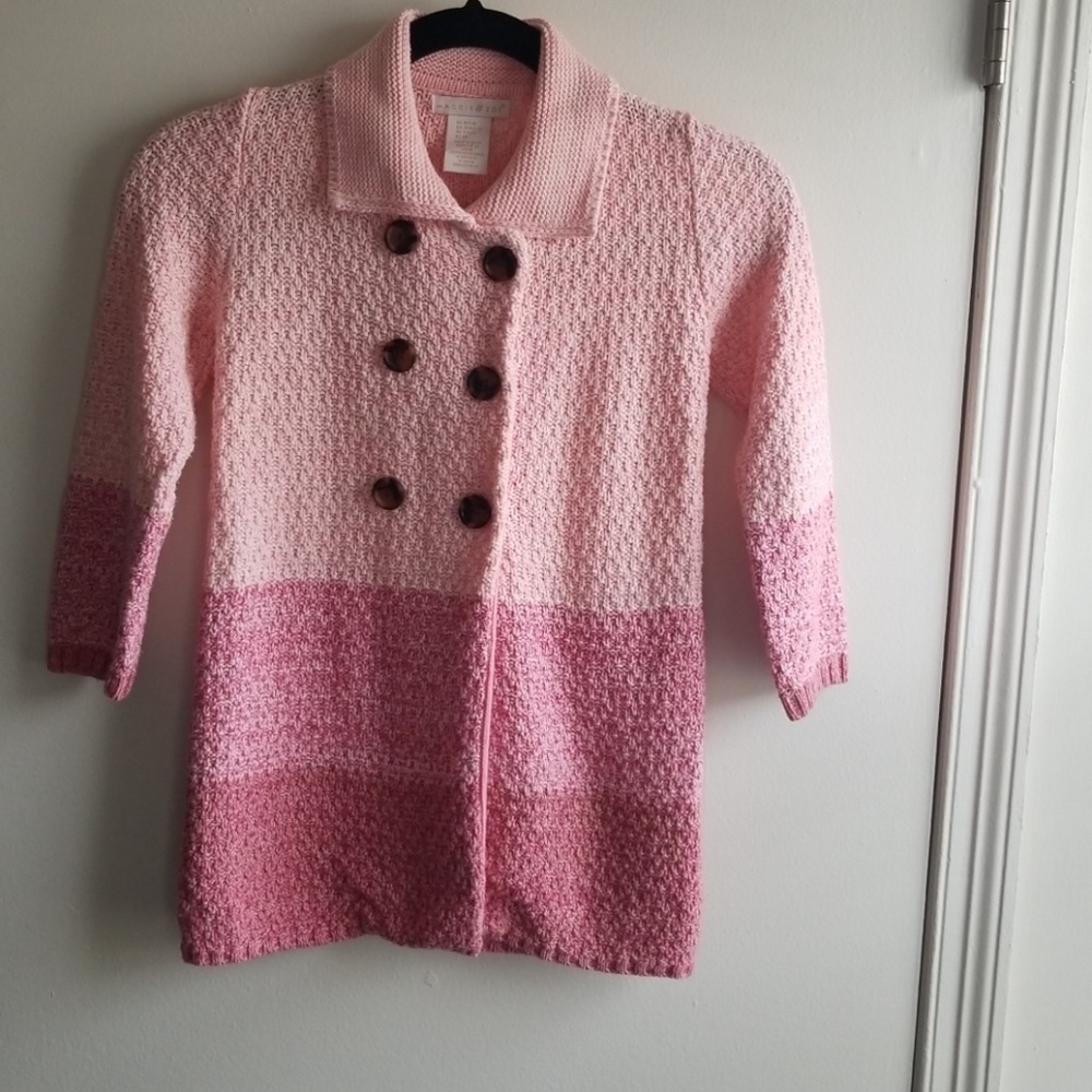 ⚘ Maggie and Zoe Girls pink sweater coat sz M